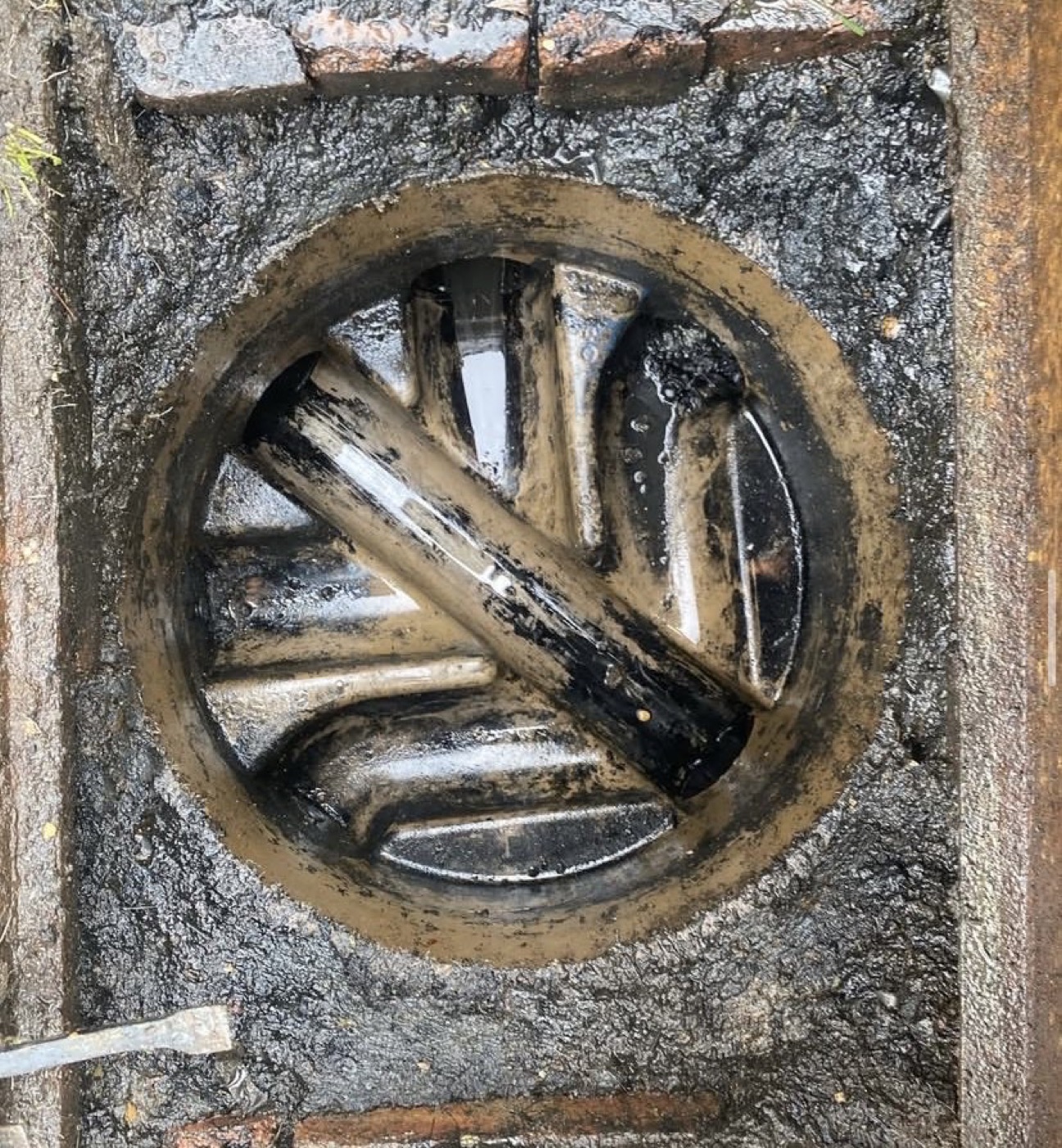 After inspection chamber cleaning showing internal drainage channels exposed